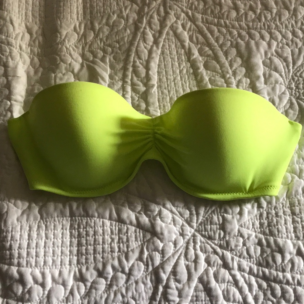 Neon Yellow Victoria’s Secret bandeau bikini top